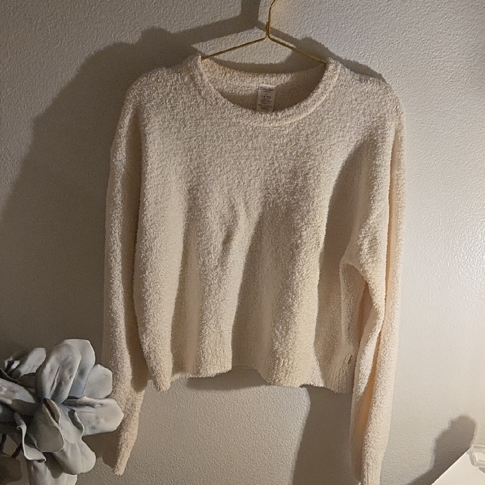Calvin Klein Women's Cream Knit Sweater